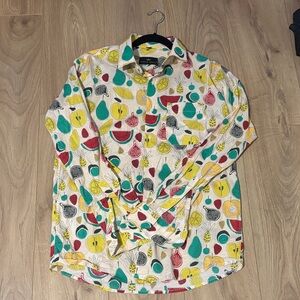 French Crown Fruit Pattern Dress Shirt